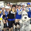 Maddie roller derby star with team